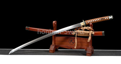 9260 Spring Steel 26inch Japanese Tachi With Bohi Sword Alloy Tsuba Sharp Full Tang
