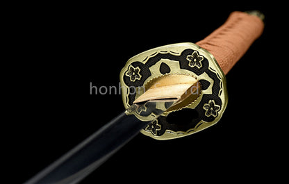 9260 Spring Steel 26inch Japanese Tachi With Bohi Sword Alloy Tsuba Sharp Full Tang