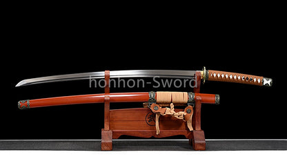 9260 Spring Steel 26inch Japanese Tachi With Bohi Sword Alloy Tsuba Sharp Full Tang
