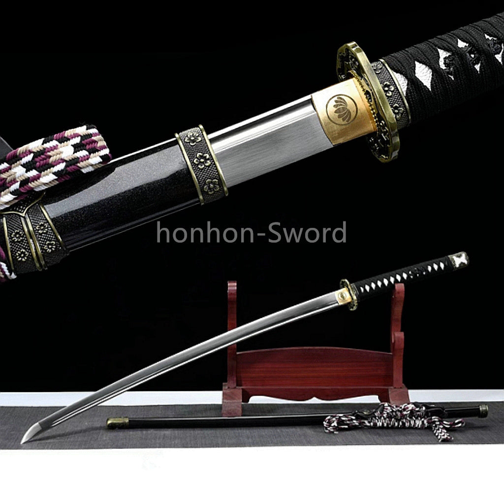 9260 Spring Steel 26inch Japanese Tachi With Bohi Sword Alloy Tsuba Sharp High Quality Full Tang