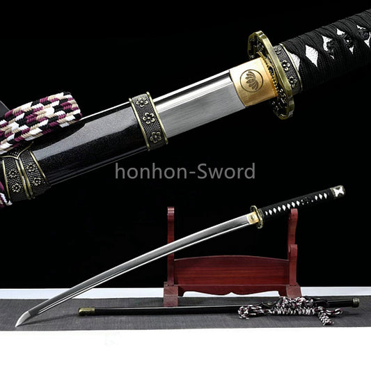9260 Spring Steel 26inch Japanese Tachi With Bohi Sword Alloy Tsuba Sharp High Quality Full Tang