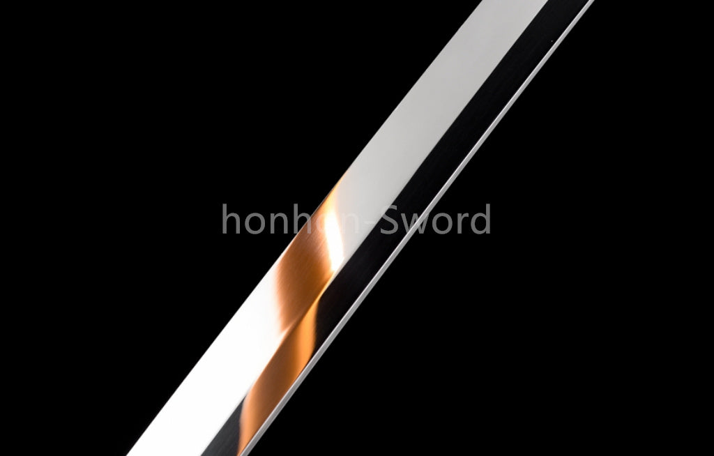 Épée Nagamaki en acier à ressort, véritable épée de samouraï japonaise, forgée à la main pour la bataille, noire, 9260 