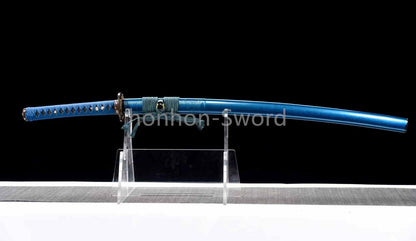 Épée de samouraï japonaise en acier plié noir, katana, lame tranchante faite à la main, noire 