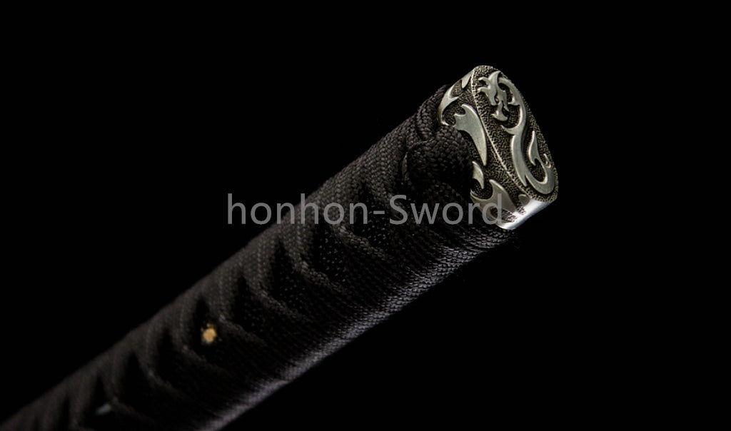 Folded Steel Japanese Katana Red Blade Dragon Tsuba Sword Full Tang Battle Ready