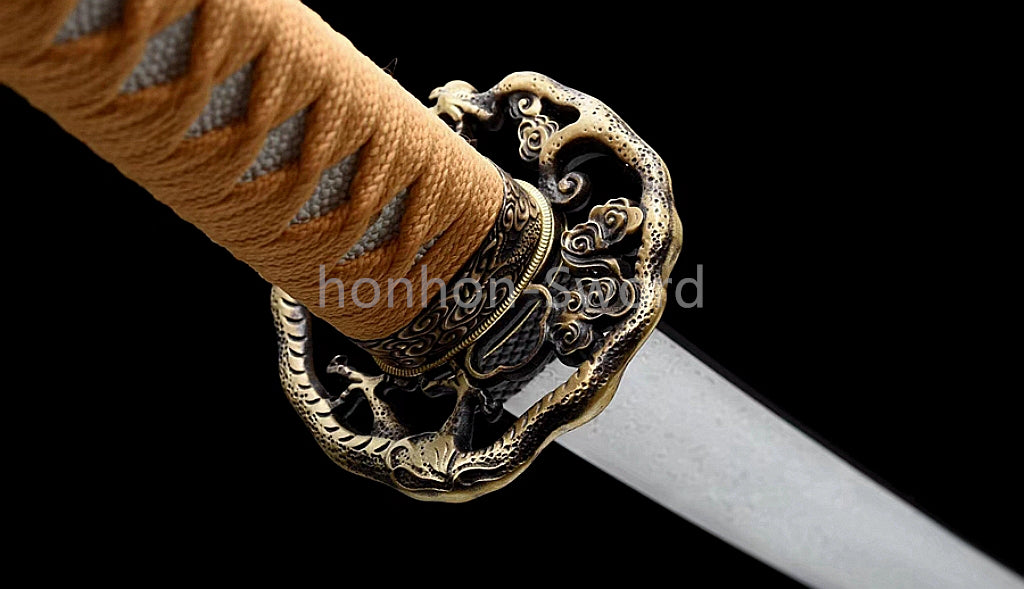 Épée de samouraï japonaise en acier plié noir, katana, lame tranchante faite à la main, noire 