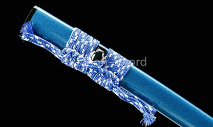 Épée de samouraï japonaise en acier plié noir, katana, lame tranchante faite à la main, noire 