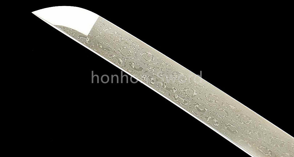 Épée de samouraï japonaise en acier plié noir, katana, lame tranchante faite à la main, noire 