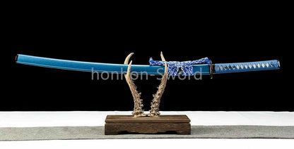 Épée de samouraï japonaise en acier plié noir, katana, lame tranchante faite à la main, noire 
