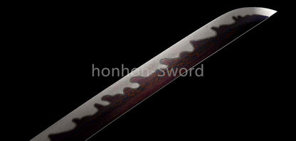 Épée de samouraï japonaise en acier plié noir, katana, lame tranchante faite à la main, noire 