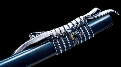 Épée de samouraï japonaise en acier plié noir, katana, lame tranchante faite à la main, noire 