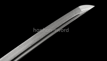 Épée de samouraï japonaise en acier plié noir, katana, lame tranchante faite à la main, noire 