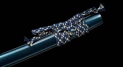 Épée de samouraï japonaise en acier plié noir, katana, lame tranchante faite à la main, noire 