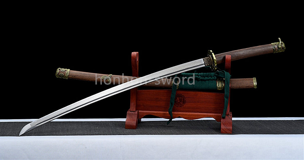 Épée de samouraï japonaise en acier plié noir, katana, lame tranchante faite à la main, noire 