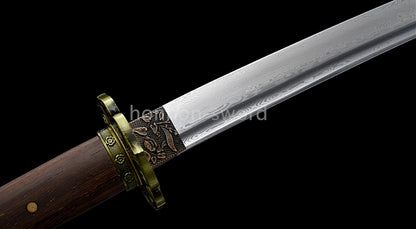 Épée de samouraï japonaise en acier plié noir, katana, lame tranchante faite à la main, noire 