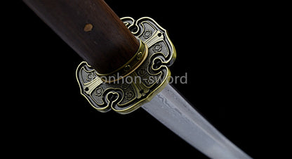 Épée de samouraï japonaise en acier plié noir, katana, lame tranchante faite à la main, noire 