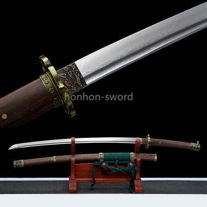 Épée de samouraï japonaise en acier plié noir, katana, lame tranchante faite à la main, noire 