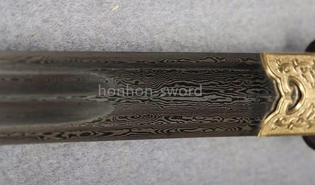 Épée de samouraï japonaise en acier plié noir, katana, lame tranchante faite à la main, noire 