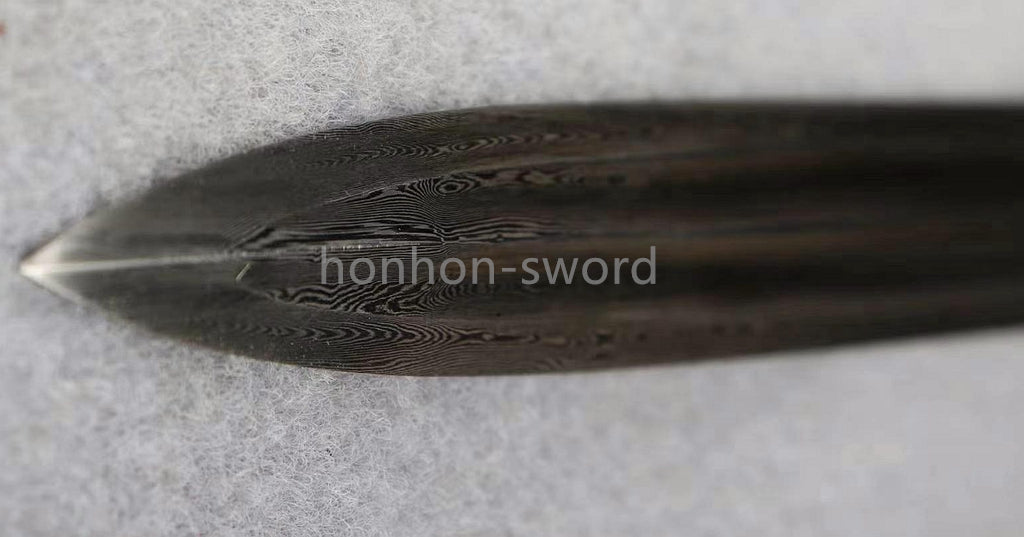 Épée de samouraï japonaise en acier plié noir, katana, lame tranchante faite à la main, noire 