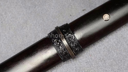 Épée de samouraï japonaise en acier plié noir, katana, lame tranchante faite à la main, noire 