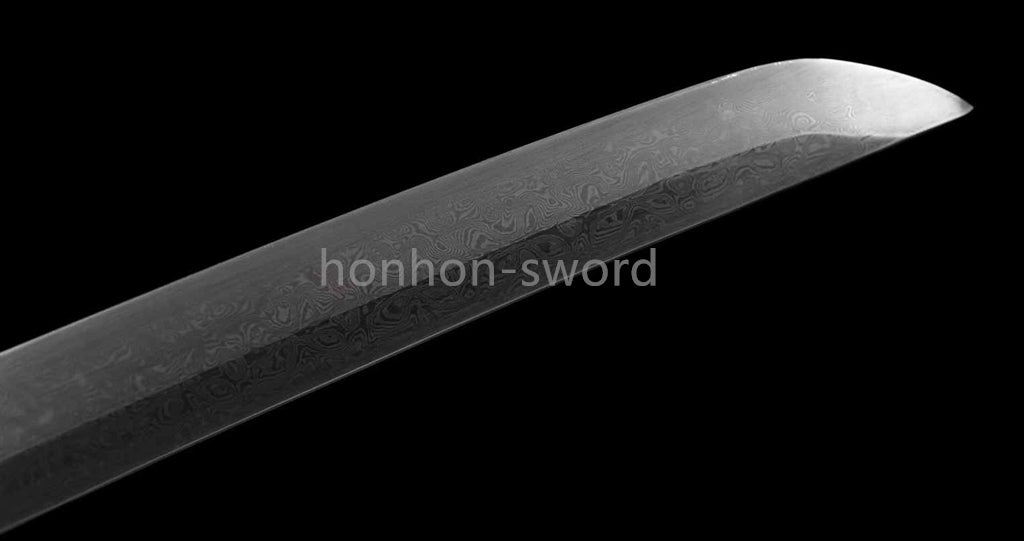 Épée de samouraï japonaise en acier plié noir, katana, lame tranchante faite à la main, noire 