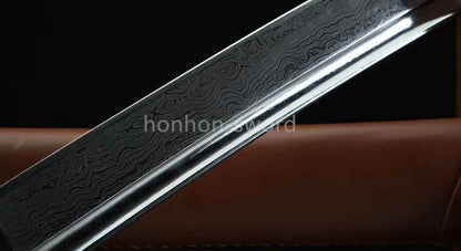 Épée de samouraï japonaise en acier plié noir, katana, lame tranchante faite à la main, noire 