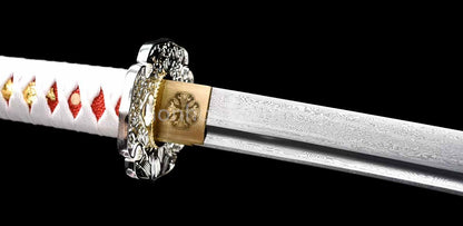 Épée de samouraï japonaise en acier plié noir, katana, lame tranchante faite à la main, noire 