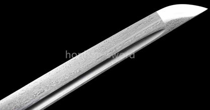 Épée de samouraï japonaise en acier plié noir, katana, lame tranchante faite à la main, noire 