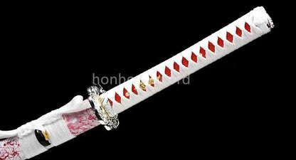 Épée de samouraï japonaise en acier plié noir, katana, lame tranchante faite à la main, noire 