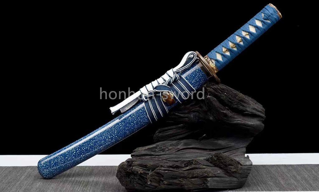 Twisted Pattern Damascus Folded Steel Tanto Japanese Samurai Sword Full Tang