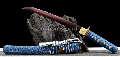 Twisted Pattern Damascus Folded Steel Tanto Japanese Samurai Sword Full Tang