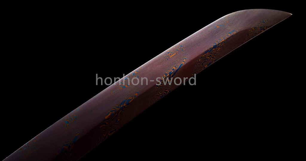 Twisted Pattern Damascus Folded Steel Tanto Japanese Samurai Sword Full Tang