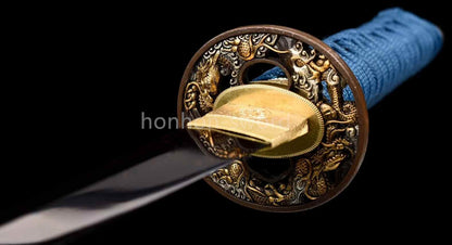 Twisted Pattern Damascus Folded Steel Tanto Japanese Samurai Sword Full Tang