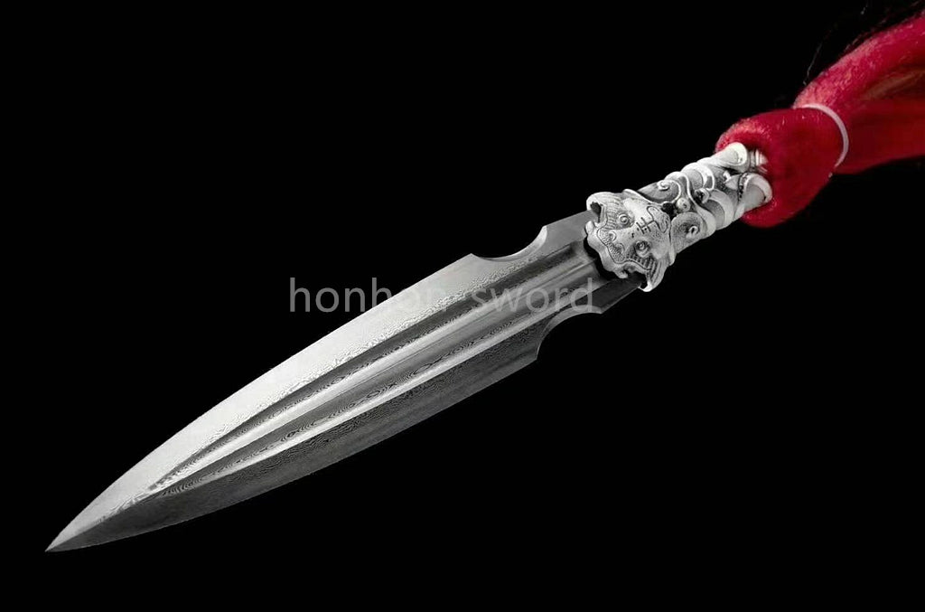 96" Folded Steel Spear Chinese Weapon Hardwood Shaft