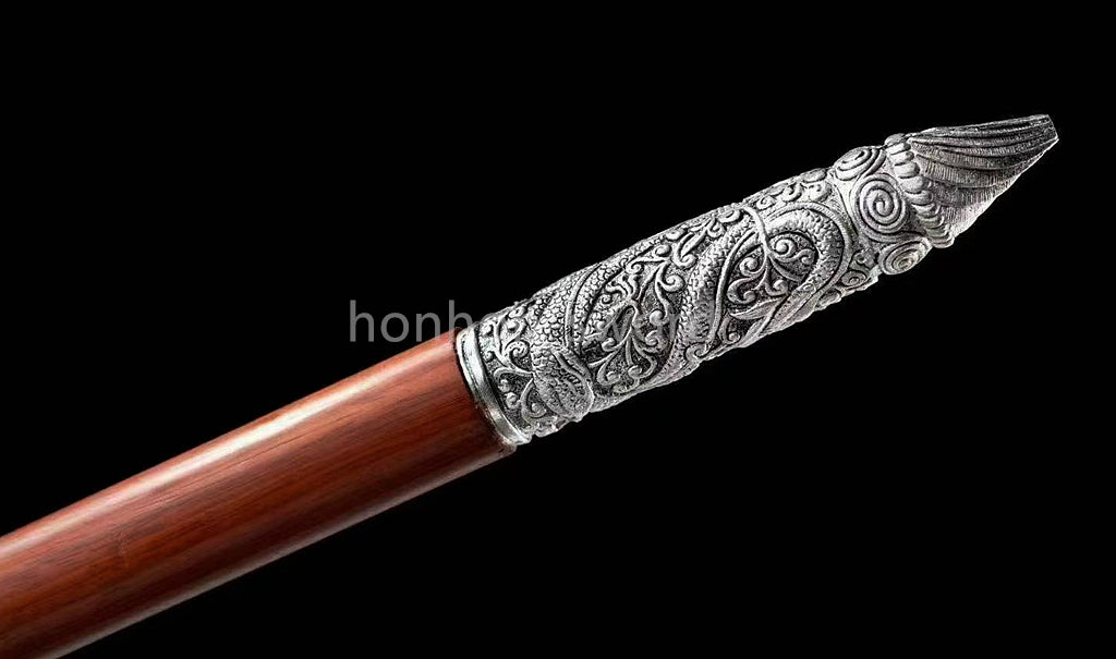 96" Folded Steel Spear Chinese Weapon Hardwood Shaft