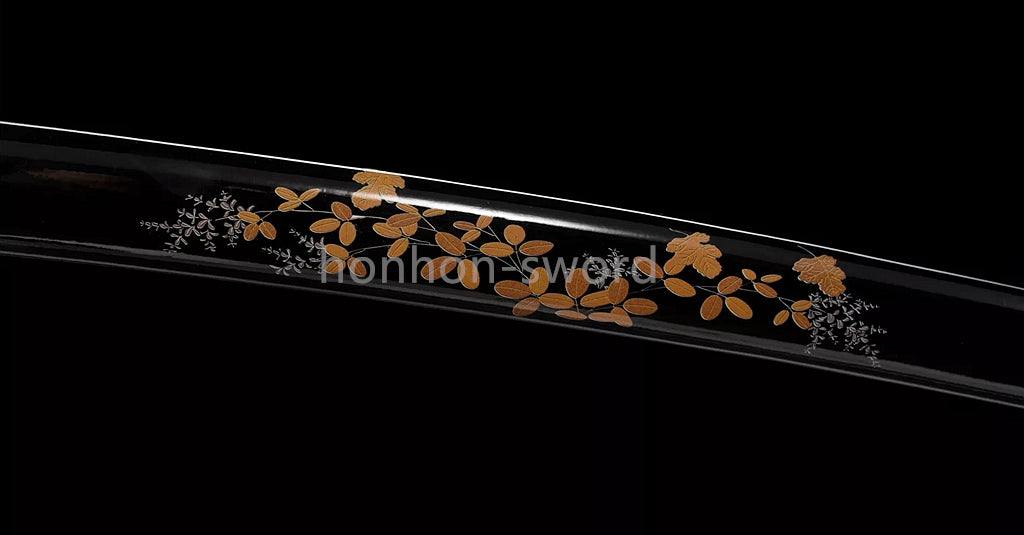 Épée de samouraï japonaise en acier plié noir, katana, lame tranchante faite à la main, noire 