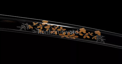 Épée de samouraï japonaise en acier plié noir, katana, lame tranchante faite à la main, noire 