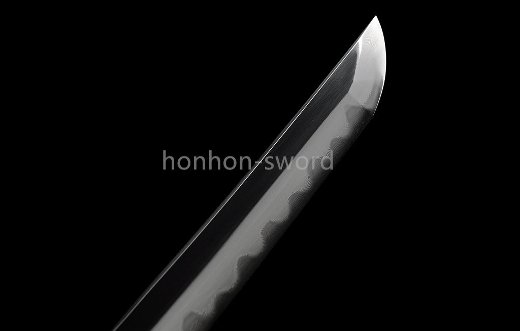 Épée de samouraï japonaise en acier plié noir, katana, lame tranchante faite à la main, noire 