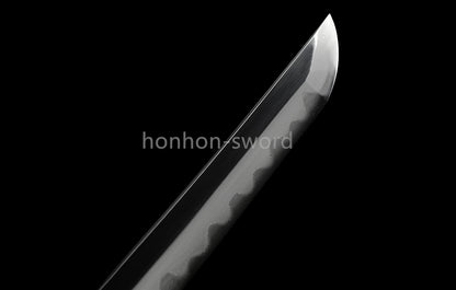 Épée de samouraï japonaise en acier plié noir, katana, lame tranchante faite à la main, noire 
