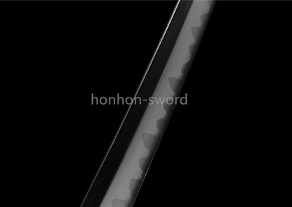 Épée de samouraï japonaise en acier plié noir, katana, lame tranchante faite à la main, noire 