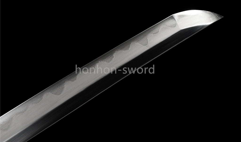 Épée de samouraï japonaise en acier plié noir, katana, lame tranchante faite à la main, noire 