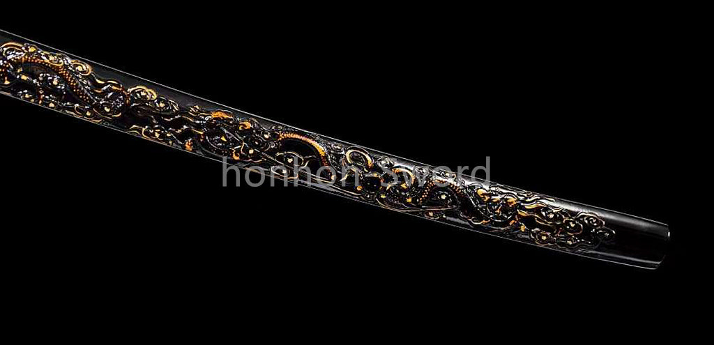 Folded Steel Japanese Katana Circle Pattern Blade Alloy Tsuba Sword Full Tang