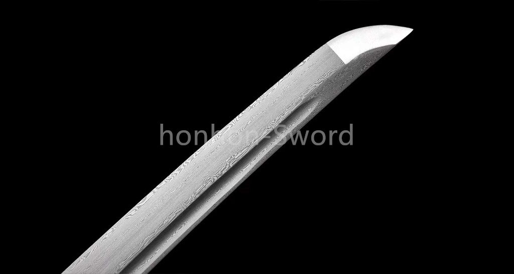 20'' Folded Steel Japanese Wakizashi Brass Tsuba embossed dragon sheath Sword