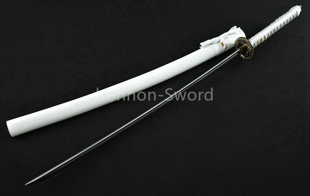 Katana à lame bleue en acier à haute teneur en carbone 1095, épée de samouraï japonais, épée complète noire 