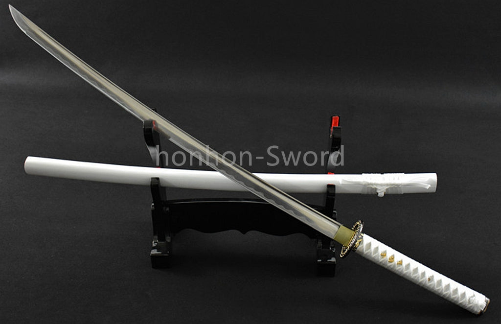Katana à lame bleue en acier à haute teneur en carbone 1095, épée de samouraï japonais, épée complète noire 