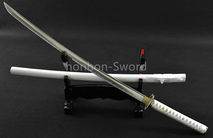 Katana à lame bleue en acier à haute teneur en carbone 1095, épée de samouraï japonais, épée complète noire 