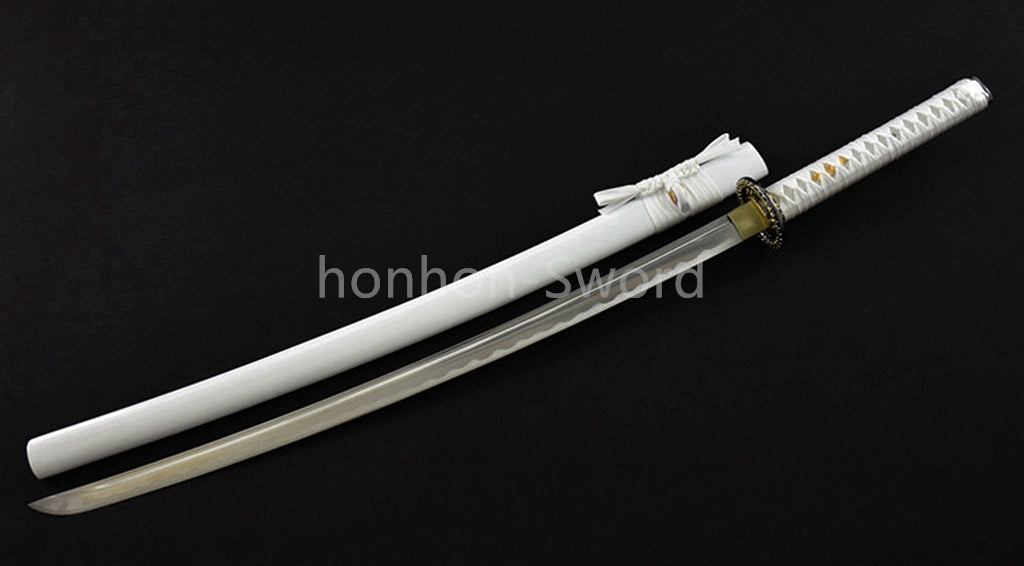 Katana à lame bleue en acier à haute teneur en carbone 1095, épée de samouraï japonais, épée complète noire 