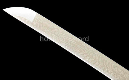 Japanisches Samurai-Schwert Katana aus schwarzem gefaltetem Stahl, Full Tang, handgefertigt, scharfe Klinge, schwarz 