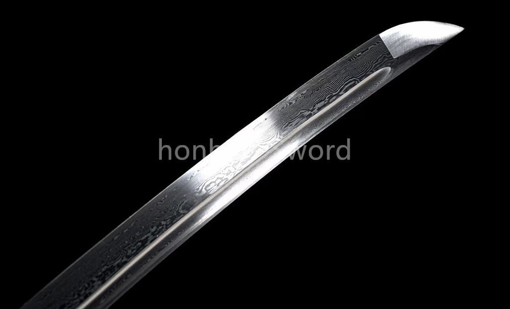 Épée de samouraï japonaise en acier plié noir, katana, lame tranchante faite à la main, noire 