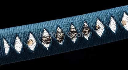 Épée de samouraï japonaise en acier plié noir, katana, lame tranchante faite à la main, noire 