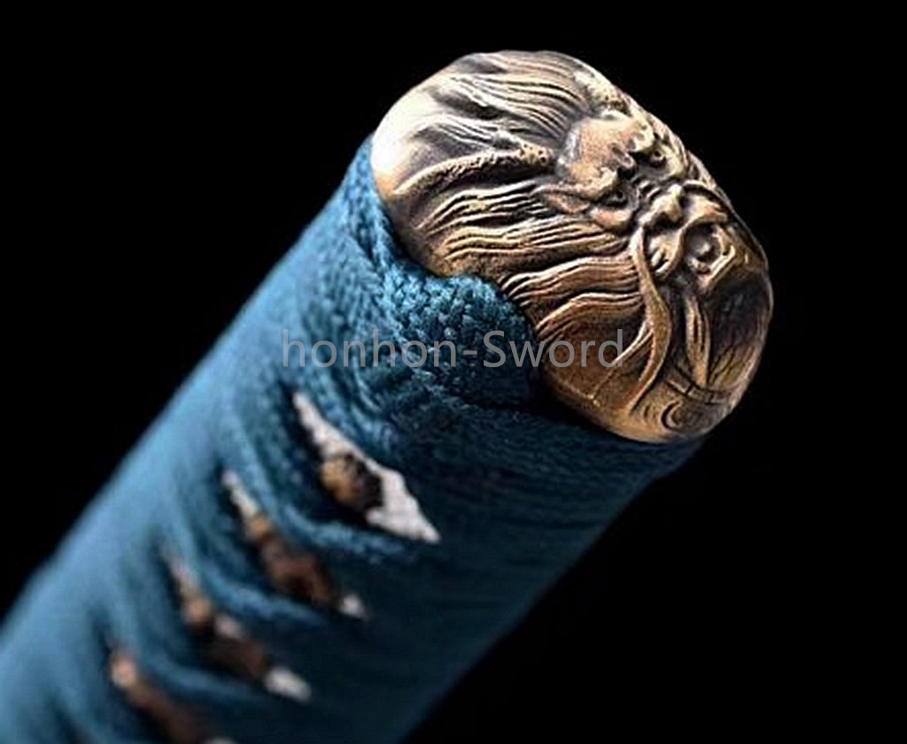 Épée de samouraï japonaise en acier plié noir, katana, lame tranchante faite à la main, noire 